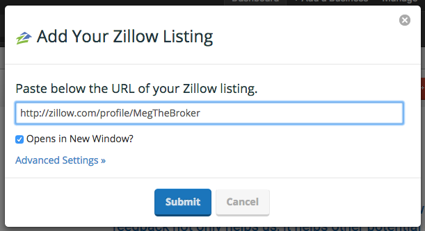 add your zillow listing
