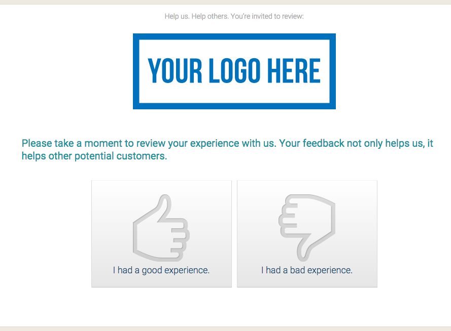 Landing page displaying an uploaded logo image